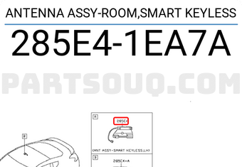 Nissan 285E41EA7A ANTENNA ASSY-ROOM,SMART KEYLESS