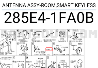 Nissan 285E41FA0B ANTENNA ASSY-ROOM,SMART KEYLESS