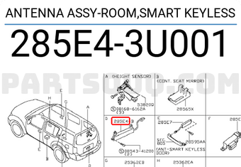 Nissan 285E43U001 ANTENNA ASSY-ROOM,SMART KEYLESS