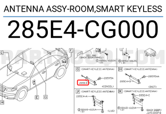 Nissan 285E4CG000 ANTENNA ASSY-ROOM,SMART KEYLESS