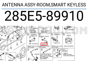Nissan 285E589910 ANTENNA ASSY-ROOM,SMART KEYLESS