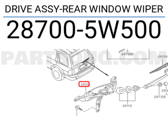Nissan 287005W500 DRIVE ASSY-REAR WINDOW WIPER