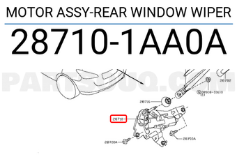 Nissan 287101AA0A MOTOR ASSY-REAR WINDOW WIPER