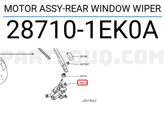 Nissan 287101EK0A MOTOR ASSY-REAR WINDOW WIPER