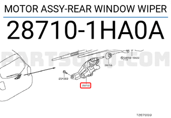 Nissan 287101HA0A MOTOR ASSY-REAR WINDOW WIPER