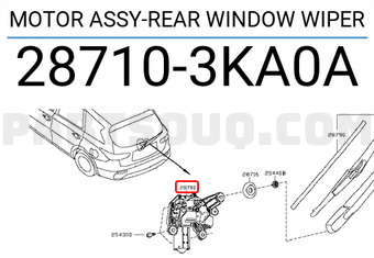 Nissan 287103KA0A MOTOR ASSY-REAR WINDOW WIPER