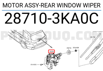 Nissan 287103KA0C MOTOR ASSY-REAR WINDOW WIPER