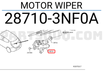 Nissan 287103NF0A MOTOR WIPER