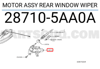 Nissan 287105AA0A MOTOR ASSY REAR WINDOW WIPER