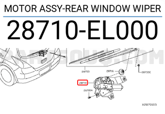 Nissan 28710EL000 MOTOR ASSY-REAR WINDOW WIPER