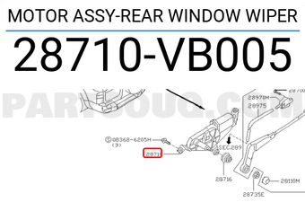 Nissan 28710VB005 MOTOR ASSY-REAR WINDOW WIPER
