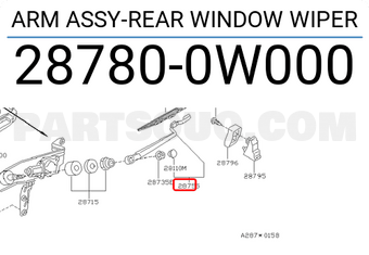 Nissan 287800W000 ARM ASSY-REAR WINDOW WIPER