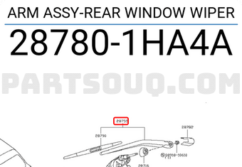 Nissan 287801HA4A ARM ASSY-REAR WINDOW WIPER