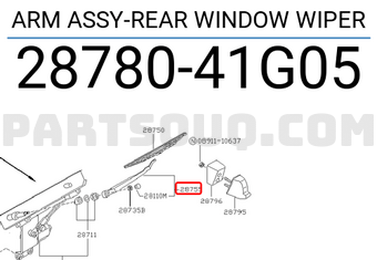 Nissan 2878041G05 ARM ASSY-REAR WINDOW WIPER