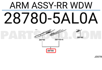 Nissan 287805AL0A ARM ASSY-RR WDW