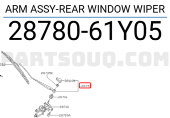 Nissan 2878061Y05 ARM ASSY-REAR WINDOW WIPER