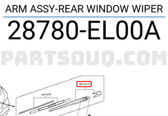 Nissan 28780EL00A ARM ASSY-REAR WINDOW WIPER