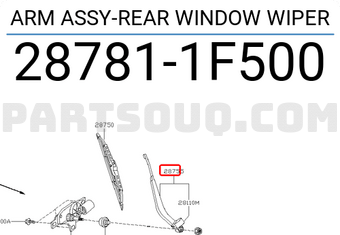 Nissan 287811F500 ARM ASSY-REAR WINDOW WIPER