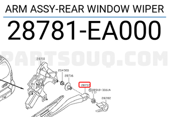 Nissan 28781EA000 ARM ASSY-REAR WINDOW WIPER