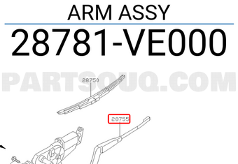 Nissan 28781VE000 ARM ASSY