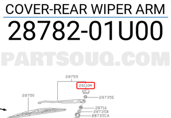 Nissan 2878201U00 COVER-REAR WIPER ARM