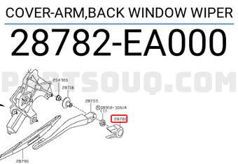 Nissan 28782EA000 COVER-ARM,BACK WINDOW WIPER