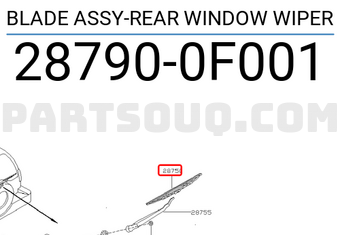 Nissan 287900F001 BLADE ASSY-REAR WINDOW WIPER