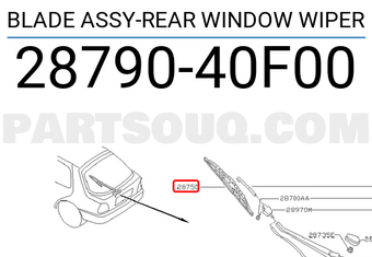 Nissan 2879040F00 BLADE ASSY-REAR WINDOW WIPER