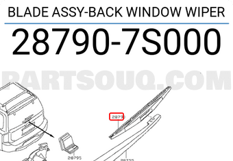 Nissan 287907S000 BLADE ASSY-BACK WINDOW WIPER