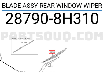Nissan 287908H310 BLADE ASSY-REAR WINDOW WIPER