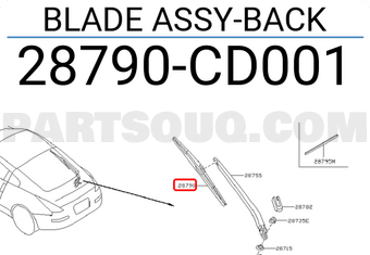 Nissan 28790CD001 BLADE ASSY-BACK