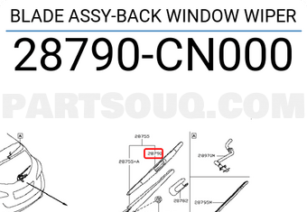 Nissan 28790CN000 BLADE ASSY-BACK WINDOW WIPER