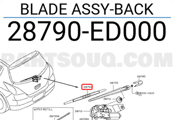 Nissan 28790ED000 BLADE ASSY-BACK