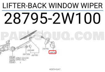 Nissan 287952W100 LIFTER-BACK WINDOW WIPER