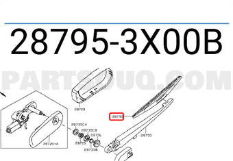 Nissan 287953X00B BLADE ASSY-BACK WINDOW WIPER
