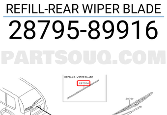 Nissan 2879589916 REFILL-REAR WIPER BLADE