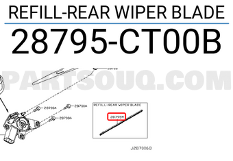 Nissan 28795CT00B REFILL-REAR WIPER BLADE