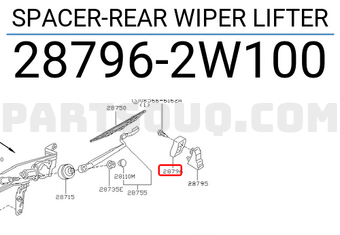 Nissan 287962W100 SPACER-REAR WIPER LIFTER