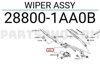Nissan 288001AA0B WIPER ASSY
