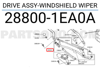 Nissan 288001EA0A DRIVE ASSY-WINDSHIELD WIPER