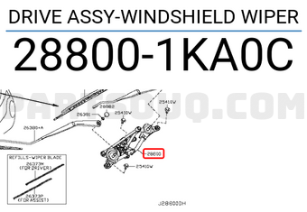 Nissan 288001KA0C DRIVE ASSY-WINDSHIELD WIPER