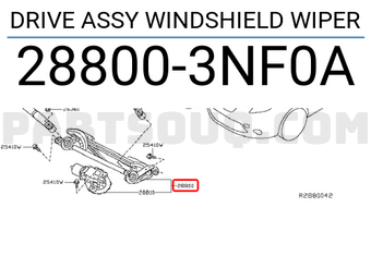 Nissan 288003NF0A DRIVE ASSY WINDSHIELD WIPER