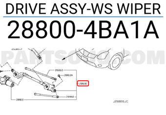 Nissan 288004BA1A DRIVE ASSY-WS WIPER