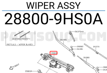 Nissan 288009HS0A WIPER ASSY