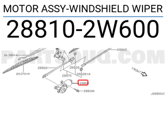 Nissan 288102W600 MOTOR ASSY-WINDSHIELD WIPER