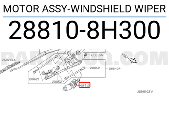 Nissan 288108H300 MOTOR ASSY-WINDSHIELD WIPER
