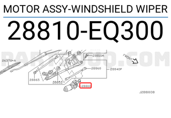Nissan 28810EQ300 MOTOR ASSY-WINDSHIELD WIPER