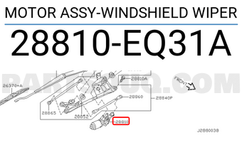 Nissan 28810EQ31A MOTOR ASSY-WINDSHIELD WIPER