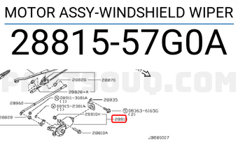 Nissan 2881557G0A MOTOR ASSY-WINDSHIELD WIPER