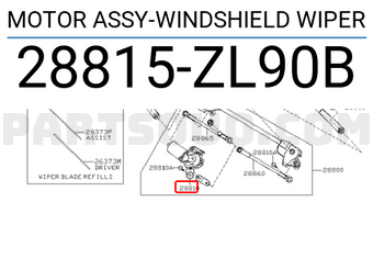 Nissan 28815ZL90B MOTOR ASSY-WINDSHIELD WIPER